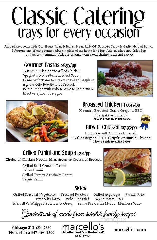 Marcello's Father & Son Restaurant - Northbrook, IL menu_pic