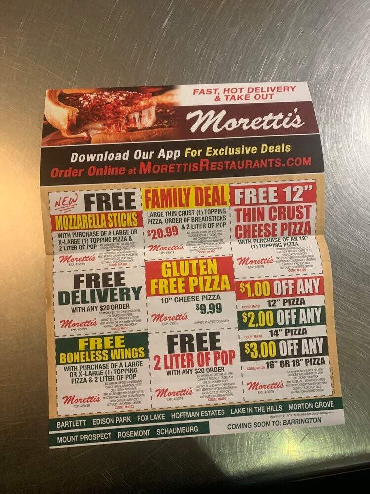 Moretti's Ristorante & Banquet - Fox Lake, IL