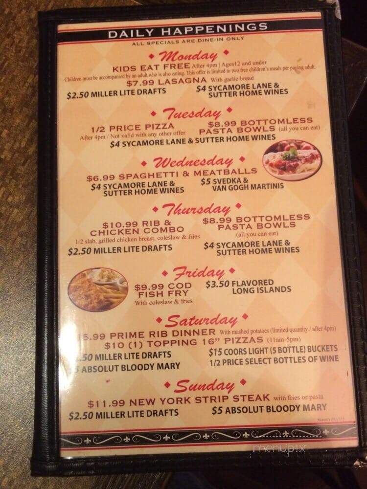 Moretti's Ristorante & Banquet - Fox Lake, IL menu_pic