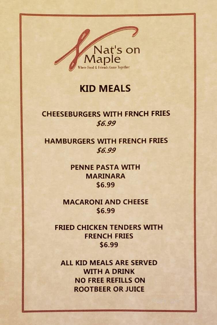Nat's On Maple - Sycamore, IL menu_pic