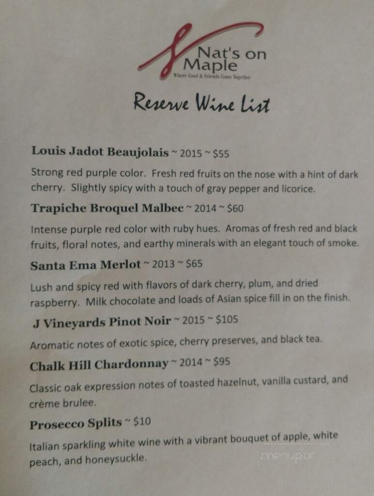 Nat's On Maple - Sycamore, IL menu_pic
