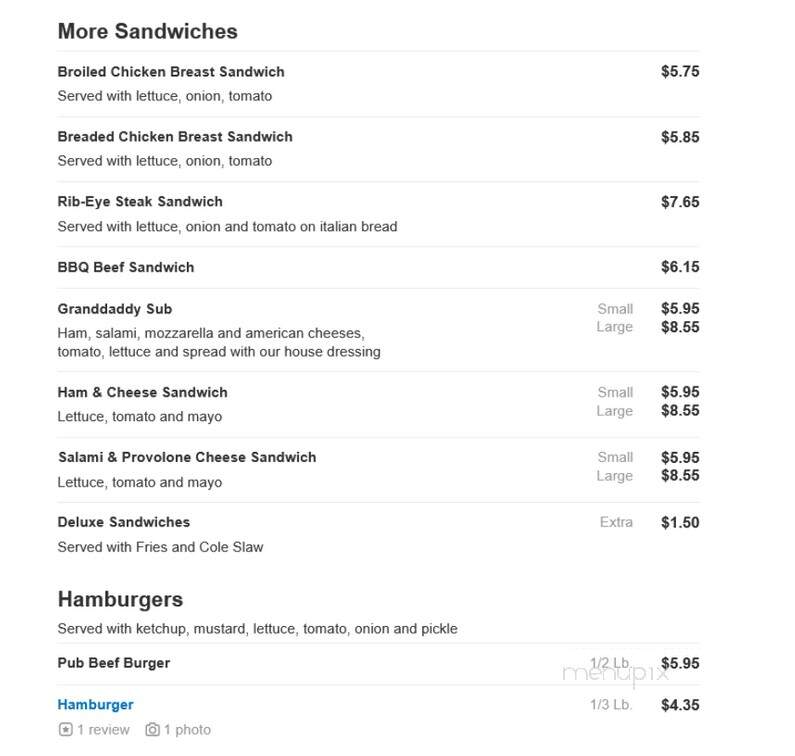 Nino's Pizza - Alsip, IL menu_pic