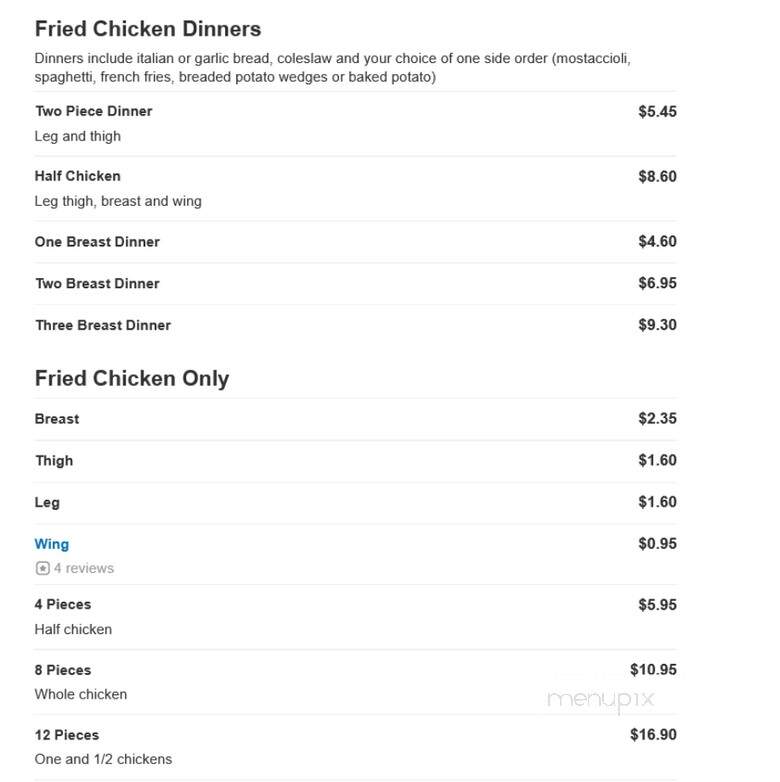 Nino's Pizza - Alsip, IL menu_pic