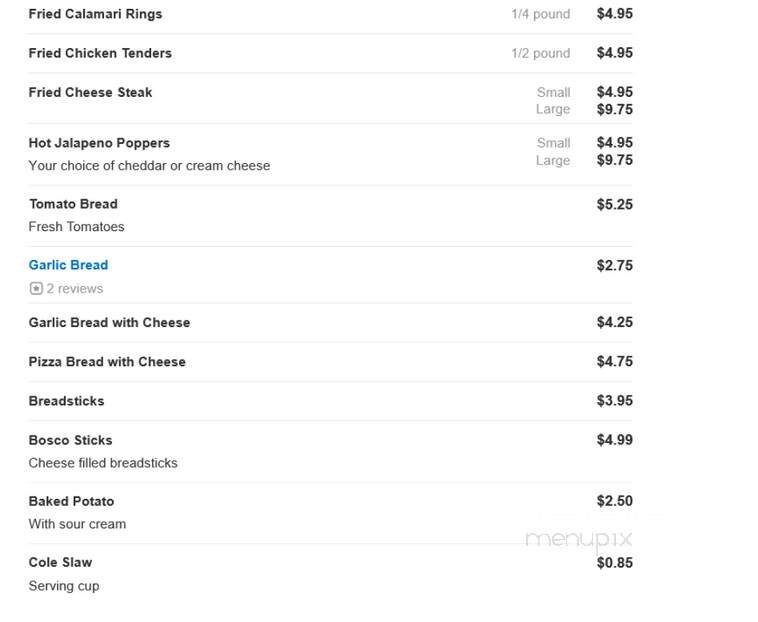 Nino's Pizza - Alsip, IL menu_pic
