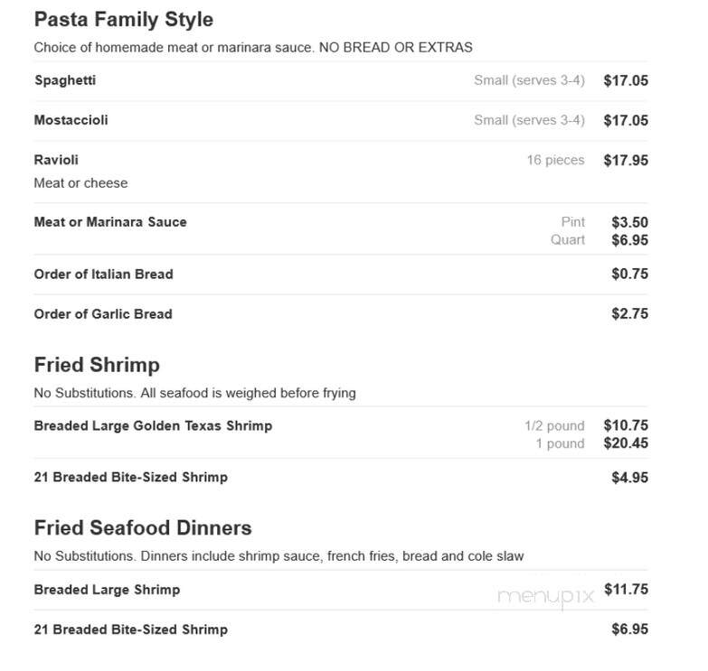 Nino's Pizza - Alsip, IL menu_pic