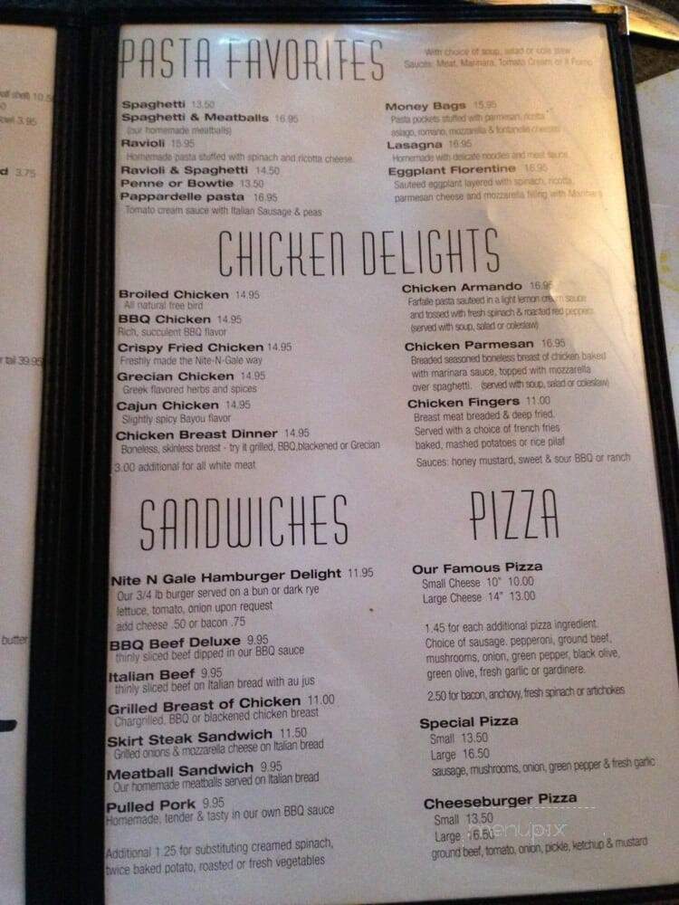 Nite N' Gale - Highwood, IL menu_pic