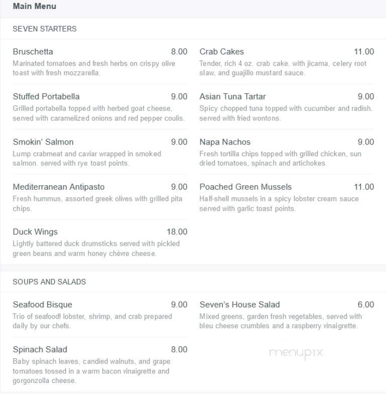 Seven On Prospect - Peoria Heights, IL menu_pic
