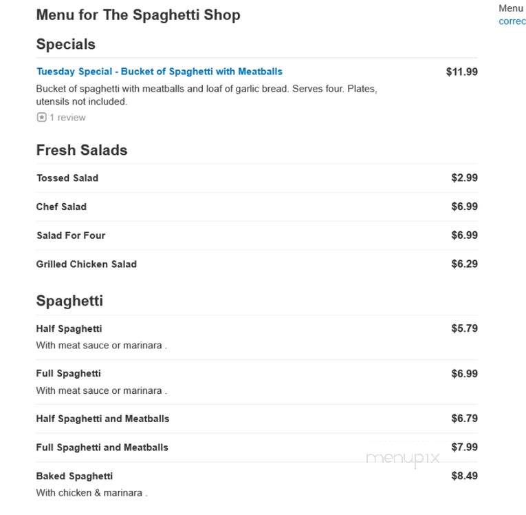 Spaghetti Shop - Springfield, IL