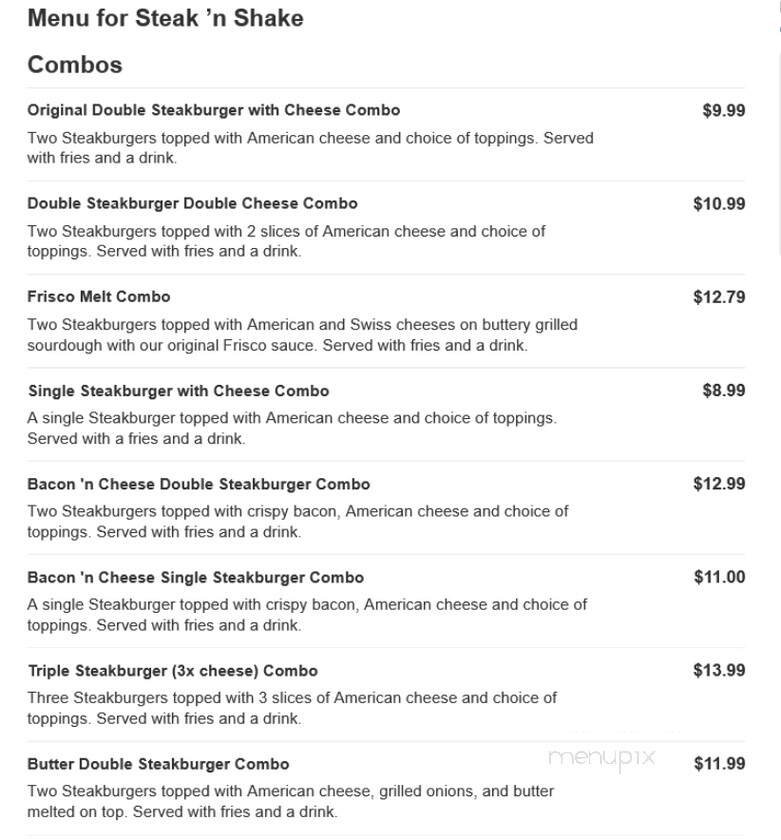 Steak 'n Shake - Pekin, IL menu_pic