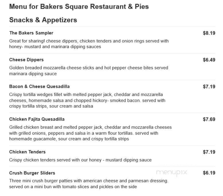 Bakers Square Restaurant & Bakery - Normal, IL menu_pic