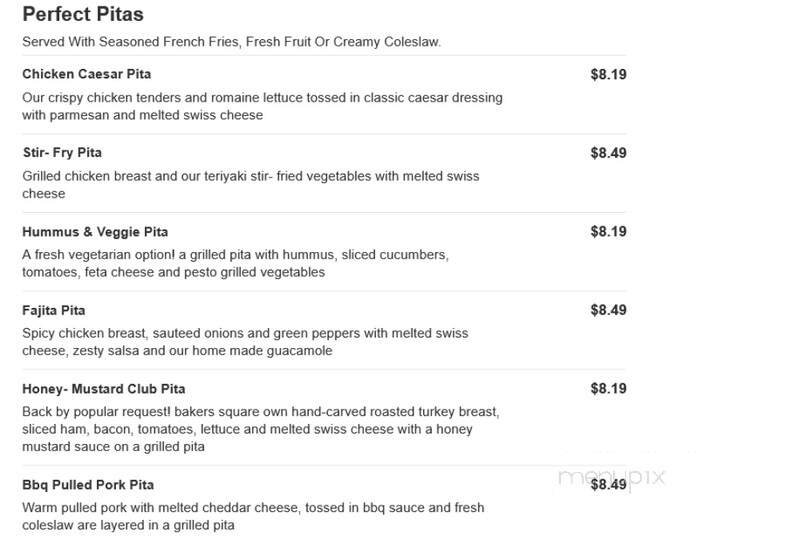 Bakers Square Restaurant & Bakery - Normal, IL menu_pic
