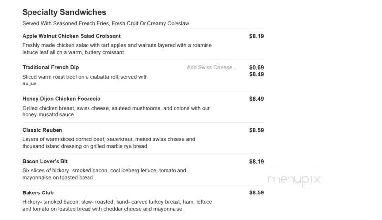 Bakers Square Restaurant & Bakery - Normal, IL menu_pic