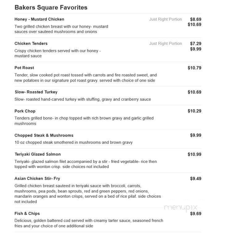 Bakers Square Restaurant & Bakery - Normal, IL menu_pic