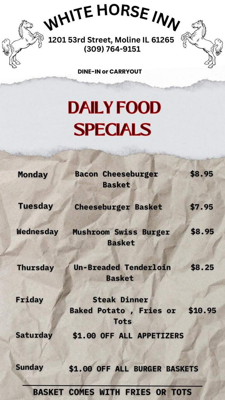White Horse Inn - Moline, IL menu_pic