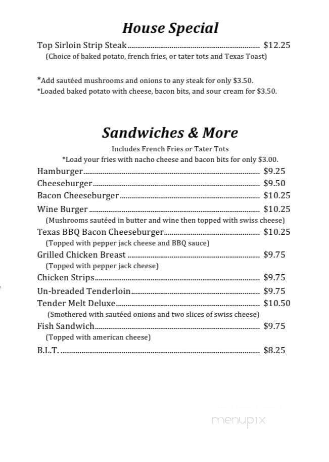 White Horse Inn - Moline, IL menu_pic