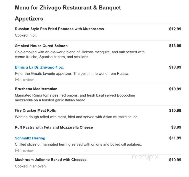 Zhivago Restaurant & Banquets - Skokie, IL