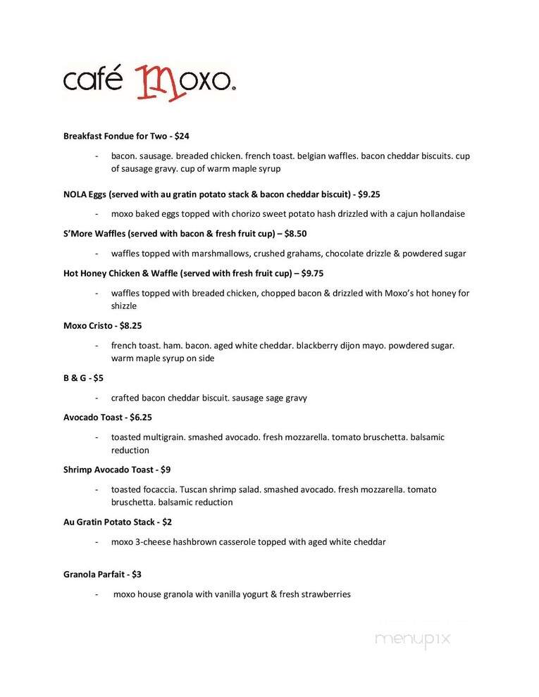 Cafe Moxo Llc - Springfield, IL menu_pic