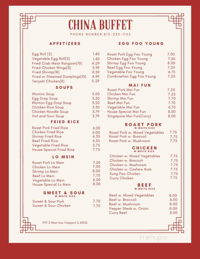 China Buffet - Freeport, IL menu_pic