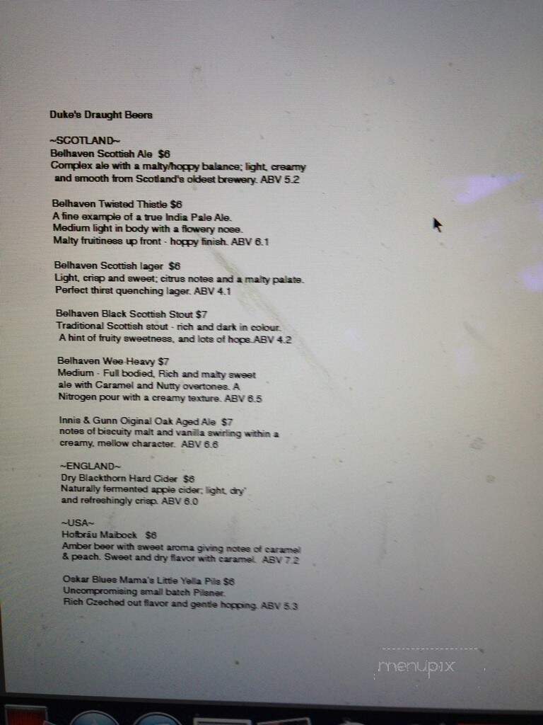Duke Of Perth - Chicago, IL menu_pic