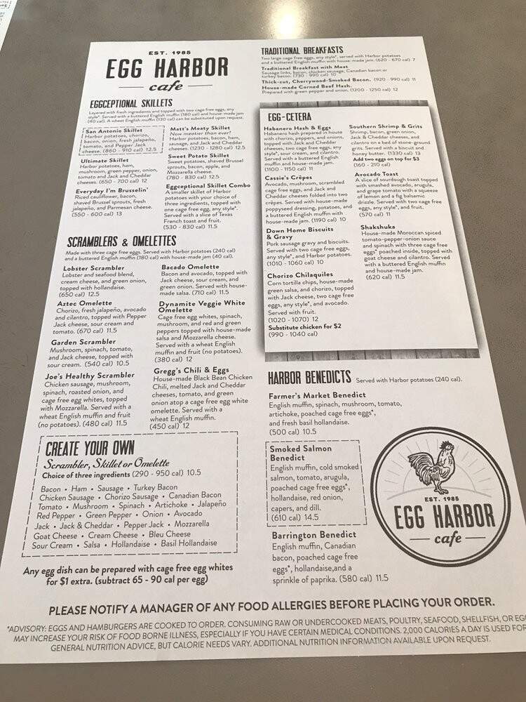 Egg Harbor Cafe - Geneva, IL menu_pic