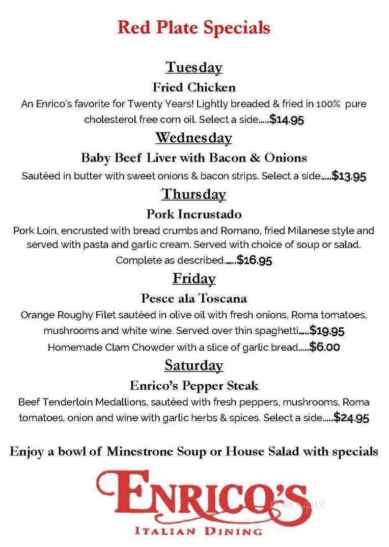 Enrico's - Frankfort, IL menu_pic