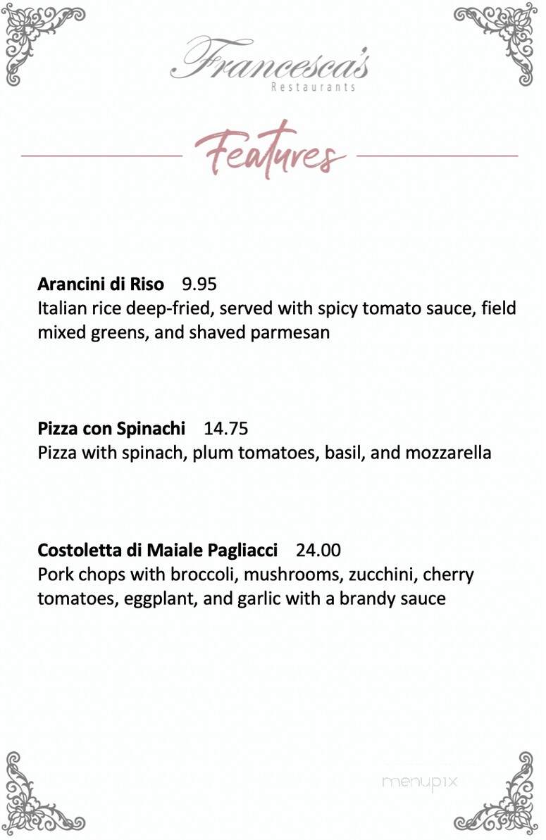 Francesca's Barrington - Barrington, IL menu_pic