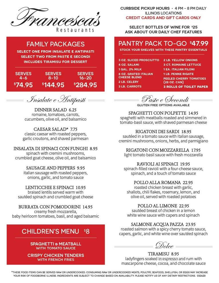 Francesca's Barrington - Barrington, IL menu_pic