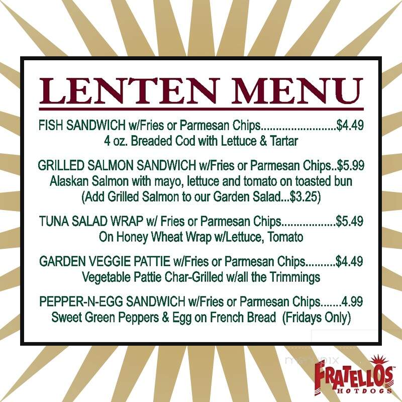 Fratellos Hot Dogs - Volo, IL menu_pic