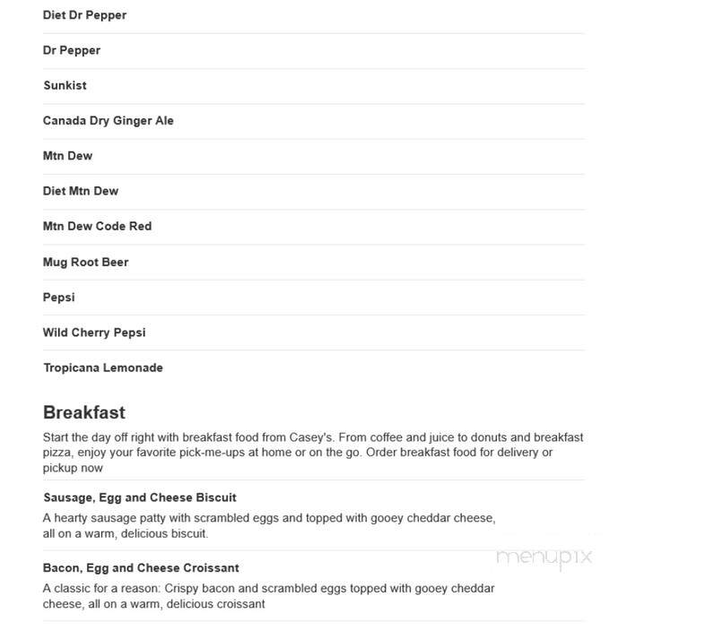 Casey's General Store - Glenwood, IA menu_pic
