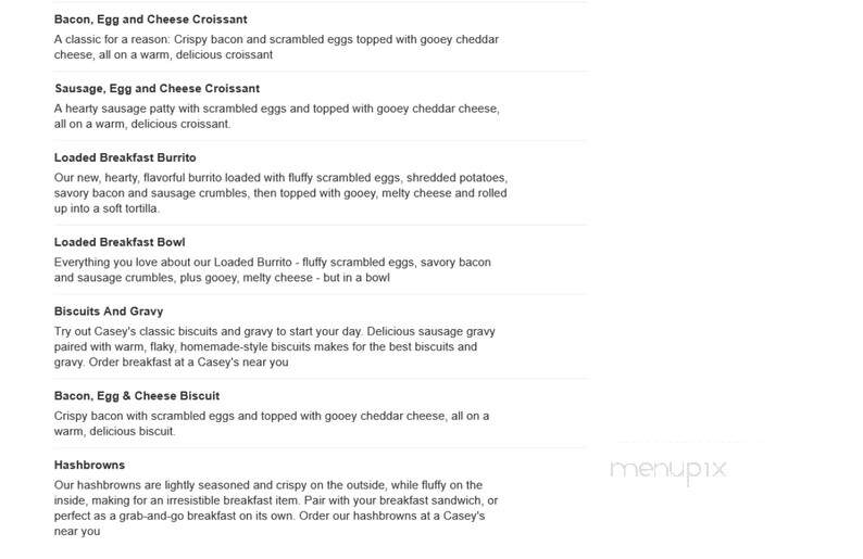 Casey's General Store - Glenwood, IA menu_pic