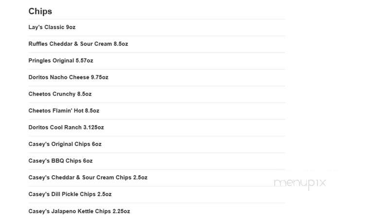 Casey's General Store - Glenwood, IA menu_pic