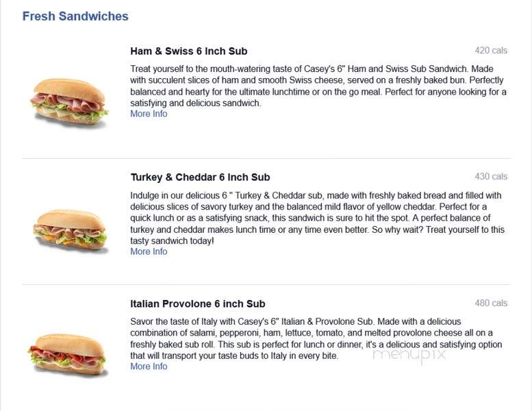 Casey's General Store - Fort Dodge, IA menu_pic