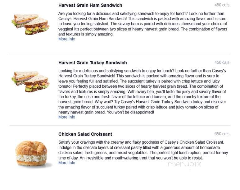 Casey's General Store - Fort Dodge, IA menu_pic