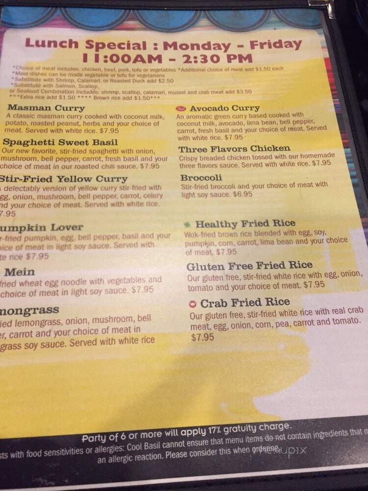 Cool Basil - Clive, IA menu_pic