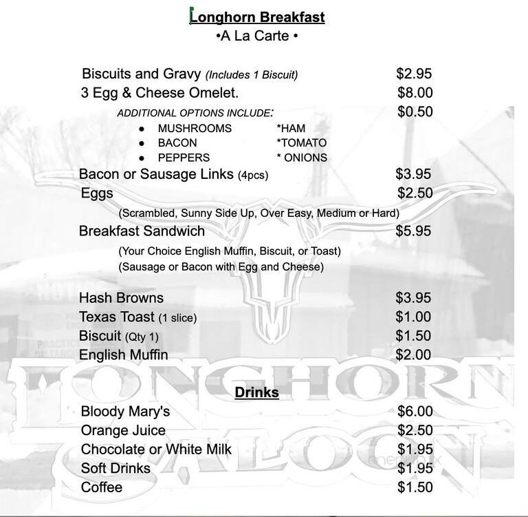 Longhorn Saloon - Barnes City, IA menu_pic