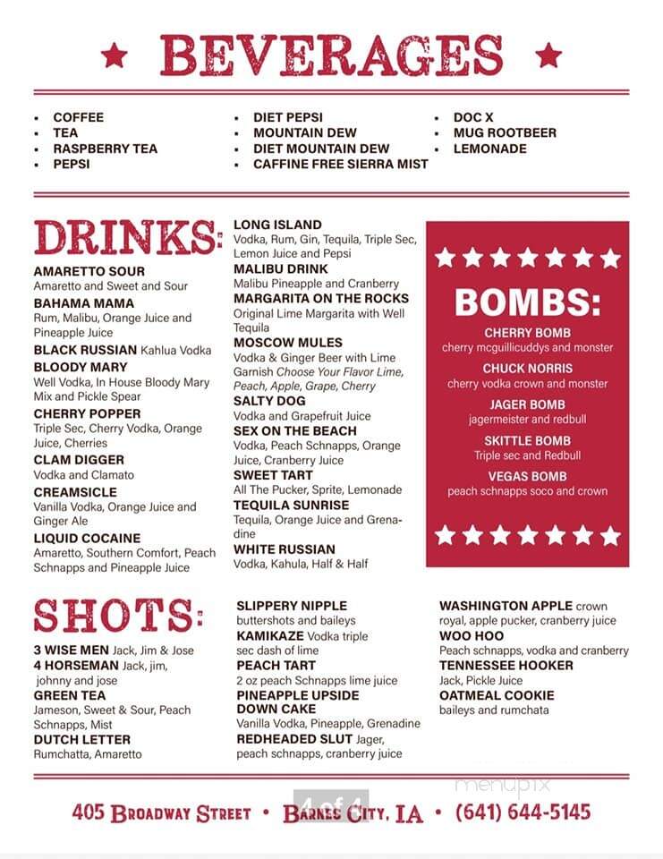 Longhorn Saloon - Barnes City, IA menu_pic