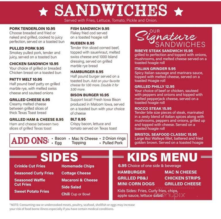 Longhorn Saloon - Barnes City, IA menu_pic