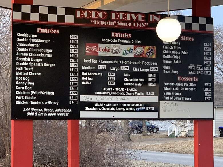 Bobo's Drive In - Topeka, KS menu_pic
