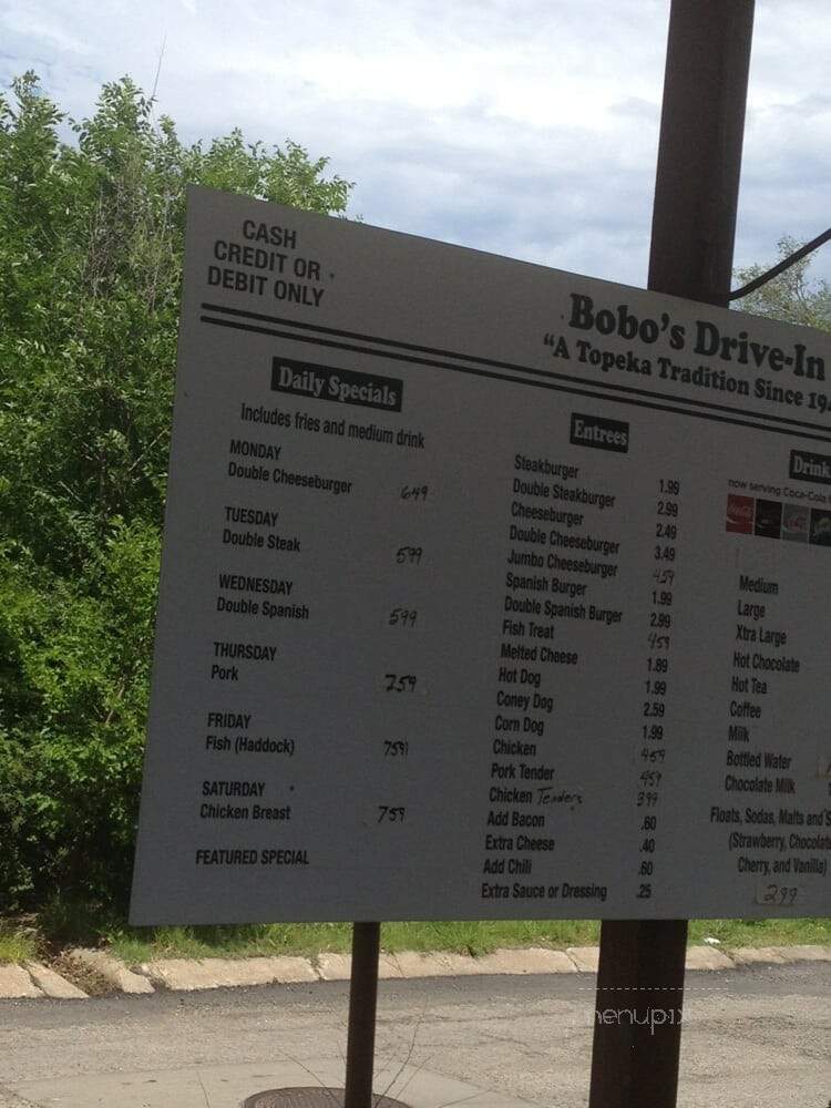 Bobo's Drive In - Topeka, KS menu_pic