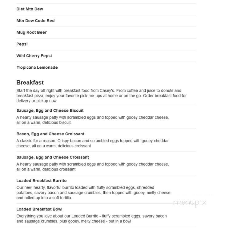 Casey's General Store - Chanute, KS menu_pic