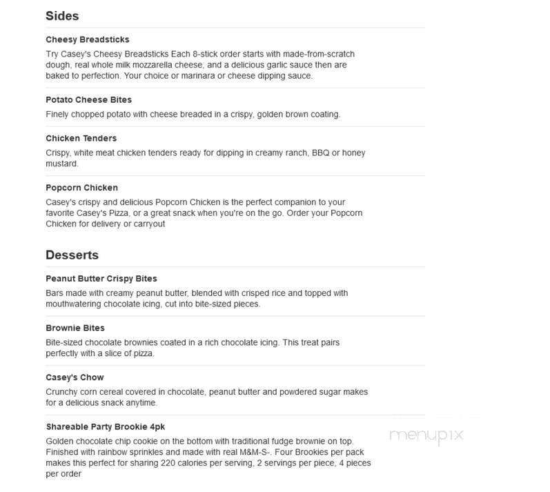Casey's General Store - Chanute, KS menu_pic