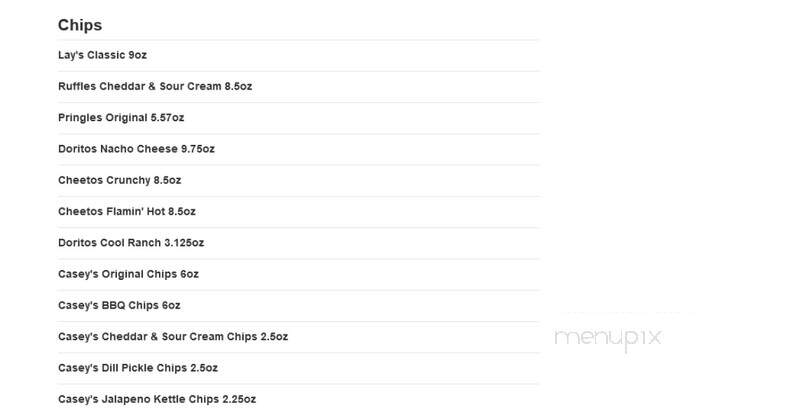 Casey's General Store - Chanute, KS menu_pic