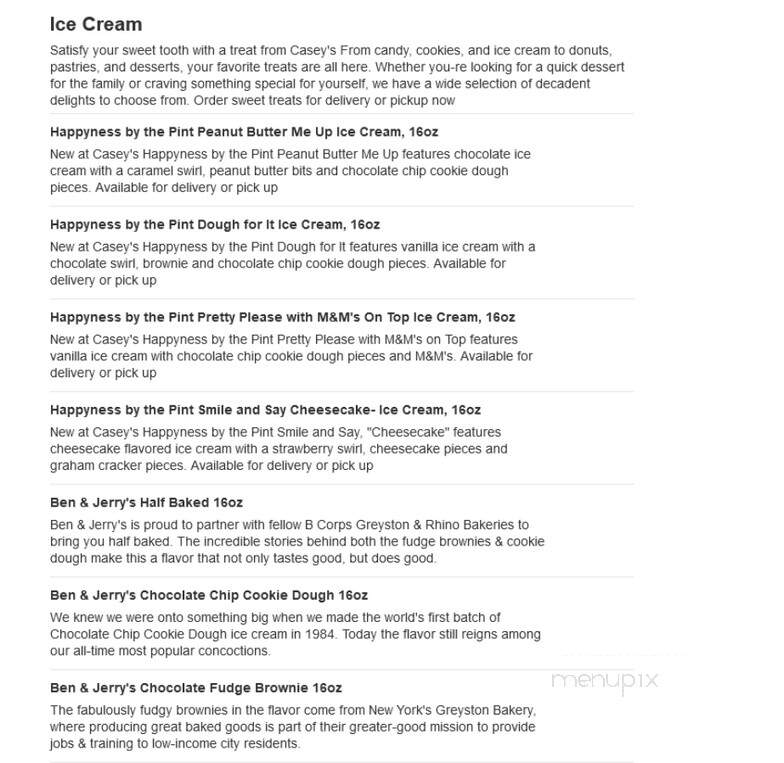 Casey's General Store - Chanute, KS menu_pic