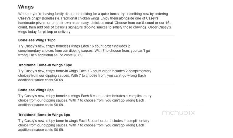 Casey's General Store - Chanute, KS menu_pic