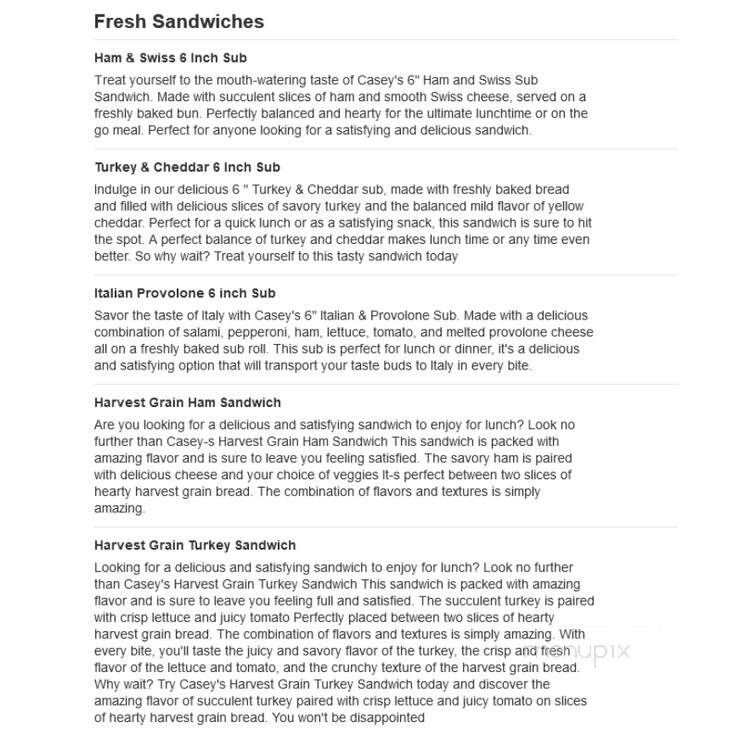 Casey's General Store - Chanute, KS menu_pic