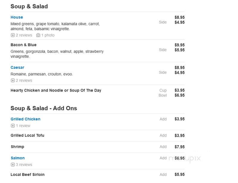 Teller's - Lawrence, KS menu_pic
