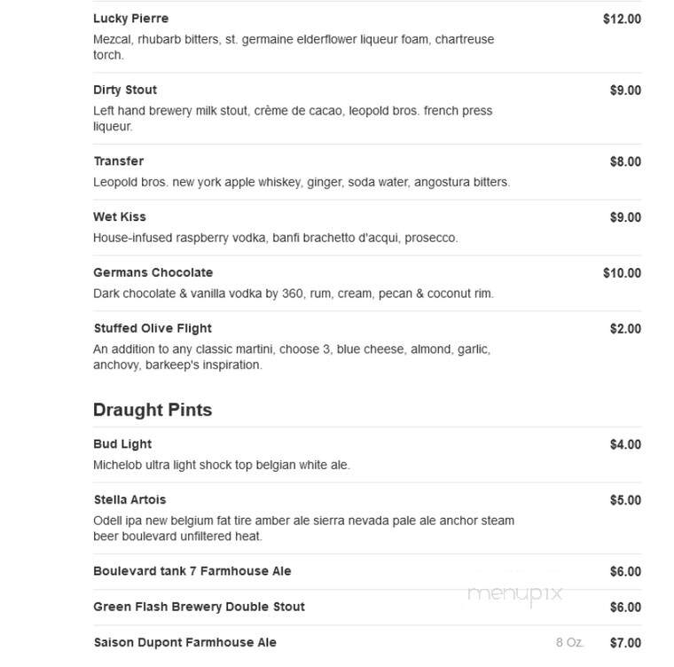 Teller's - Lawrence, KS menu_pic