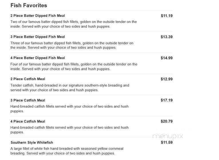 Captain D's Seafood - Mayfield, KY menu_pic