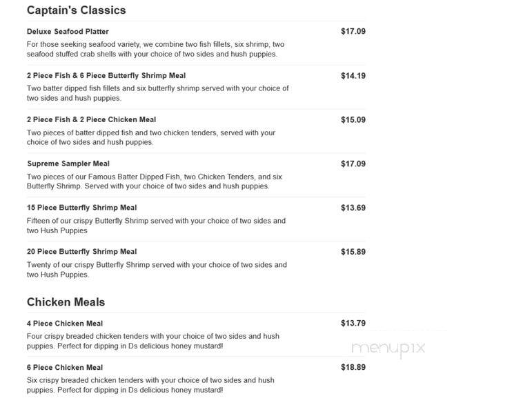 Captain D's Seafood - Mayfield, KY menu_pic