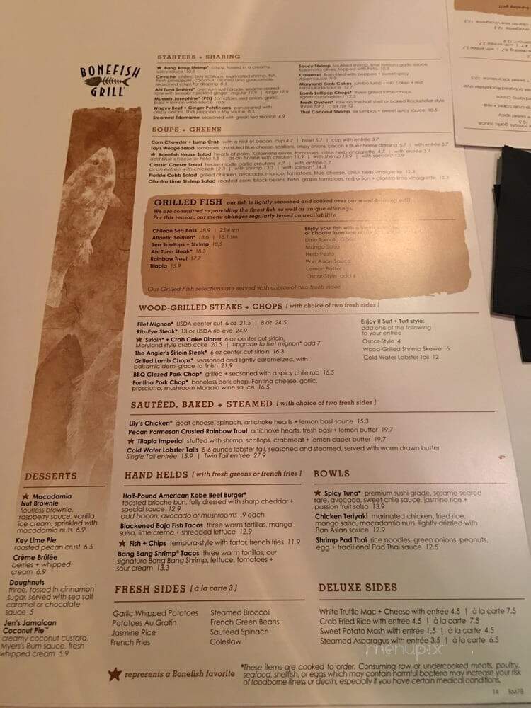 Bonefish Grill - Louisville, KY menu_pic